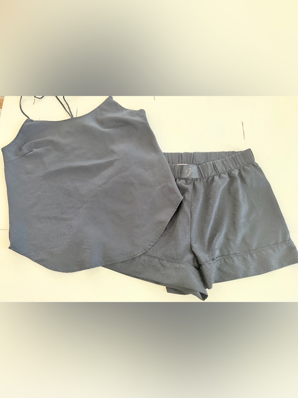 Victoria Secret Silky Black Camisole & Shorts Set